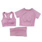 3 Piece Ladies Seamless Vital Yoga Workout Sport Pants Bra Gym Short Crop Top High Waist Running Leggings Sports Set The Clothing Company Sydney