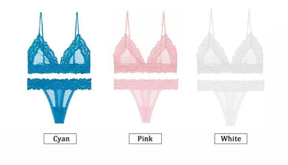 Dot Mesh Bralette Women Push Up Brassiere T Back Panties Set Backless V Neck Lace Transparent Bra Lingerie Set The Clothing Company Sydney