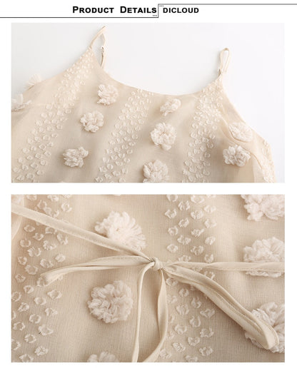 Spaghetti Strap Ruffle Summer Boho Beige Backless Lined Party Beach Sundress Elegant Dress The Clothing Company Sydney