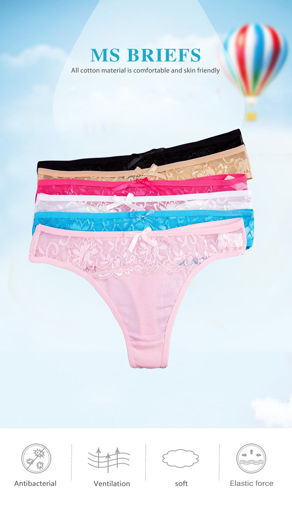 3 Pack Thongs and G Strings Sexy Lace Transparent Panties Cotton Seamless Underwear Briefs The Clothing Company Sydney