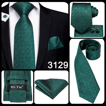 3 Piece 8.5cm Silk Men Floral Red Blue Neckties Classic Party Wedding Pocket Square Cufflinks Luxury Tie Set The Clothing Company Sydney