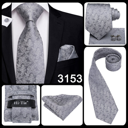 3 Piece 8.5cm Silk Men Floral Red Blue Neckties Classic Party Wedding Pocket Square Cufflinks Luxury Tie Set The Clothing Company Sydney