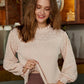 Elegant fur pompon sweater Autumn winter lantern sleeve knitted sweater Streetwear ladies green pullover Jumper The Clothing Company Sydney