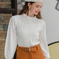 Elegant fur pompon sweater Autumn winter lantern sleeve knitted sweater Streetwear ladies green pullover Jumper The Clothing Company Sydney