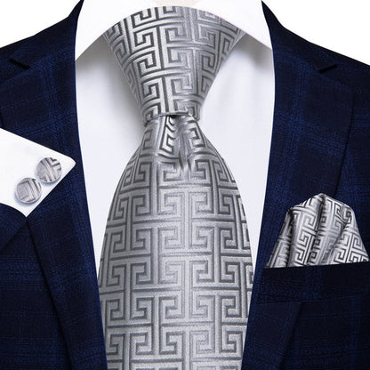 3 Piece 8.5cm Business Black Solid Paisley 100% Silk Men's Tie Neck Strip Tie Formal Luxury Wedding Neckties Set The Clothing Company Sydney