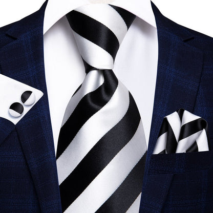 3 Piece 8.5cm Business Black Solid Paisley 100% Silk Men's Tie Neck Strip Tie Formal Luxury Wedding Neckties Set The Clothing Company Sydney