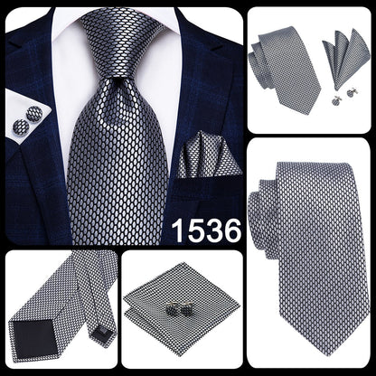 3 Piece 8.5cm Business Black Solid Paisley 100% Silk Men's Tie Neck Strip Tie Formal Luxury Wedding Neckties Set The Clothing Company Sydney