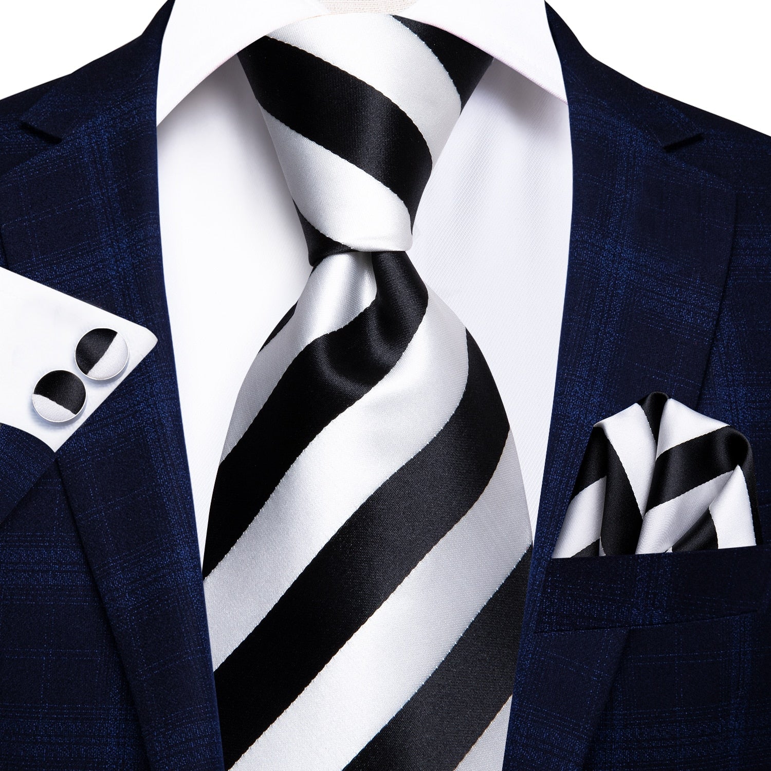 3 Piece 8.5cm Business Black Solid Paisley 100% Silk Men's Tie Neck Strip Tie Formal Luxury Wedding Neckties Set The Clothing Company Sydney