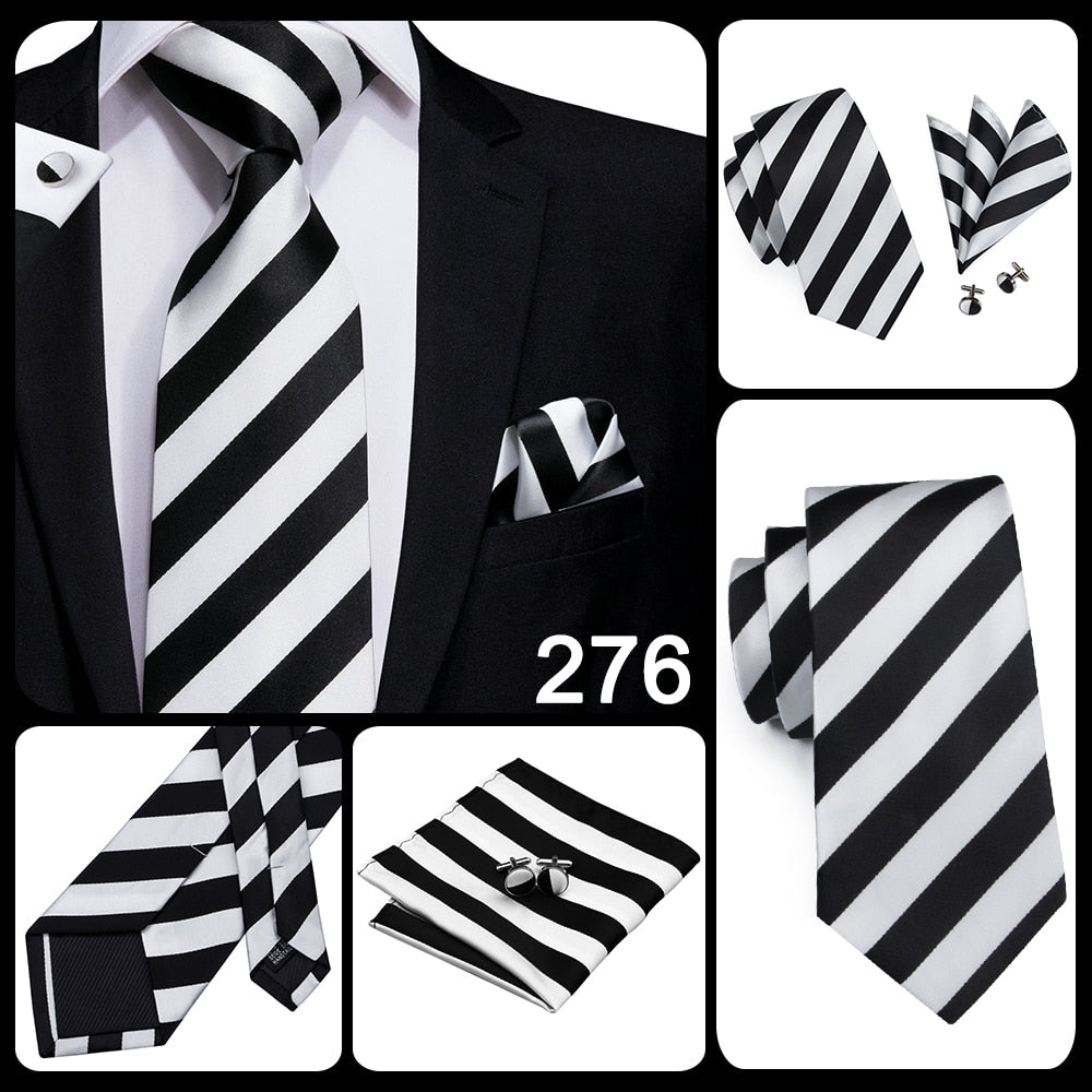 3 Piece 8.5cm Business Black Solid Paisley 100% Silk Men's Tie Neck Strip Tie Formal Luxury Wedding Neckties Set The Clothing Company Sydney