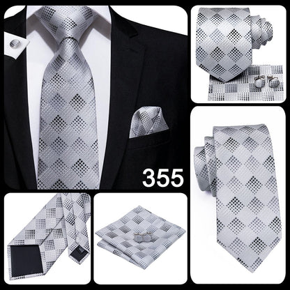 3 Piece 8.5cm Business Black Solid Paisley 100% Silk Men's Tie Neck Strip Tie Formal Luxury Wedding Neckties Set The Clothing Company Sydney