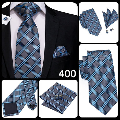 3 Piece 8.5cm Business Black Solid Paisley 100% Silk Men's Tie Neck Strip Tie Formal Luxury Wedding Neckties Set The Clothing Company Sydney