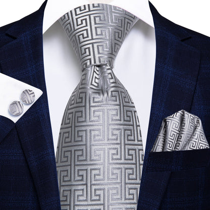 3 Piece 8.5cm Business Black Solid Paisley 100% Silk Men's Tie Neck Strip Tie Formal Luxury Wedding Neckties Set The Clothing Company Sydney