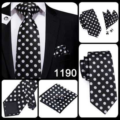 3 Piece 8.5cm Business Black Solid Paisley 100% Silk Men's Tie Neck Strip Tie Formal Luxury Wedding Neckties Set The Clothing Company Sydney