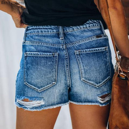 Summer High Waist Jeans Ripped Hole Jeans Short Push Up Casual Slim Denim Shorts The Clothing Company Sydney