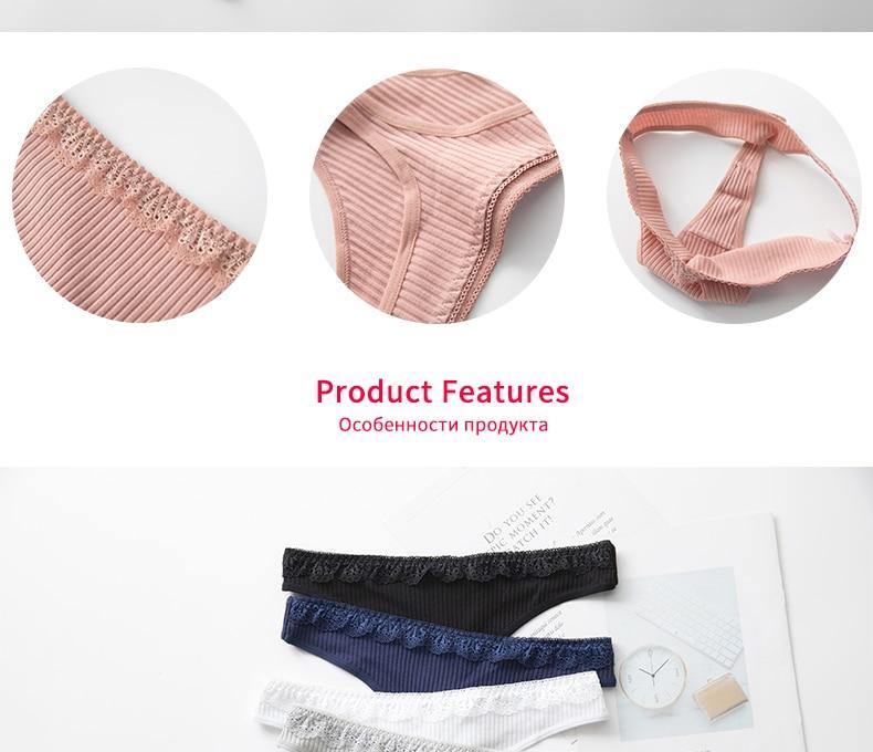 3 Pack Women's Cotton G-String Thong Panties String Briefs Sexy Lingerie Intimate Letter Low-Rise Underwear The Clothing Company Sydney