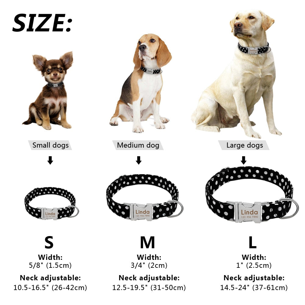 Personazlied Dog Collar Customized Pet Collar Nylon Anti-lost Nameplate Tags Engraved Collar The Clothing Company Sydney
