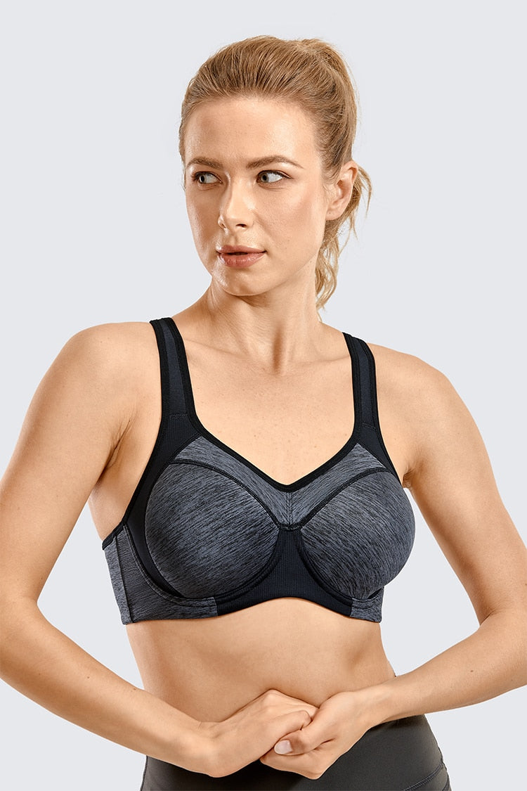 Sports Bra Women's Moisture-wicking High Impact Minimize Padded Full Support Racerback Underwire Sports Bra Top The Clothing Company Sydney