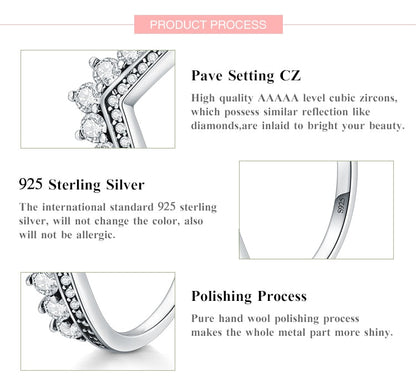 Fashion 925 Sterling Zircon Crown Finger Classic Stackable Silver Jewellery Ring The Clothing Company Sydney