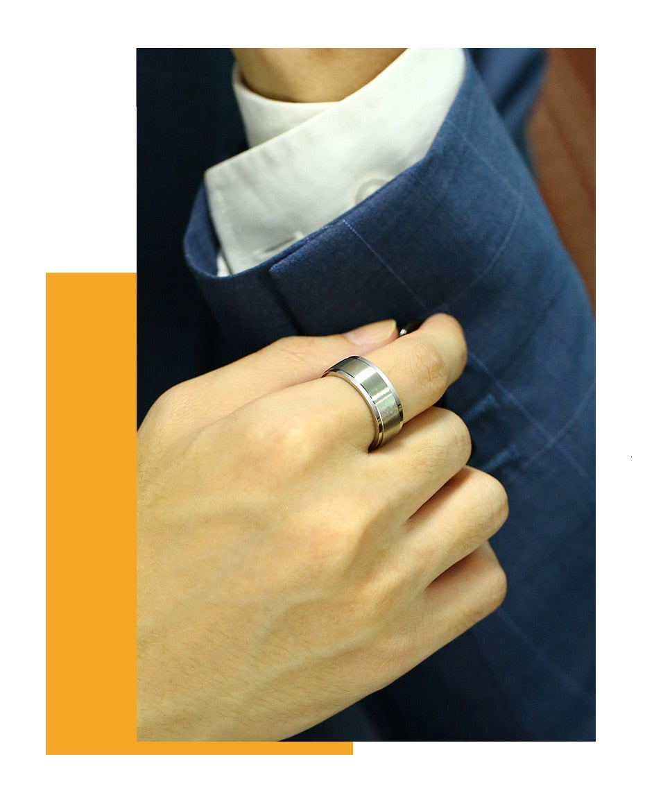 6/8mm Spinner Ring Men Ladies Stress Release Accessory Classic Stainless Steel Wedding Band Casual Sport Jewellery The Clothing Company Sydney