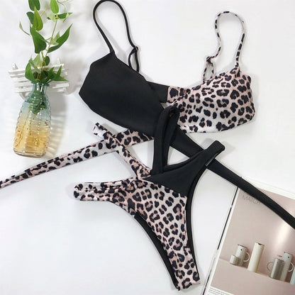 2 Piece High Waist Swimsuit Swimwear One Shoulder Thong Brazilian Bikini set The Clothing Company Sydney