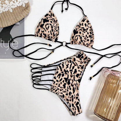2 Piece High Waist Swimsuit Swimwear One Shoulder Thong Brazilian Bikini set The Clothing Company Sydney