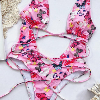Snake Print Swimsuit One Piece Swimwear Leopard Bathing Suit Woman Bandage Swimming Wear Monokini The Clothing Company Sydney
