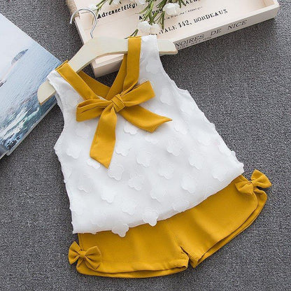 Baby Girl Clothes Summer Children's Girls' Clothing Kids Bay Clothes Toddler Chiffon bowknot coat+Pants Set The Clothing Company Sydney