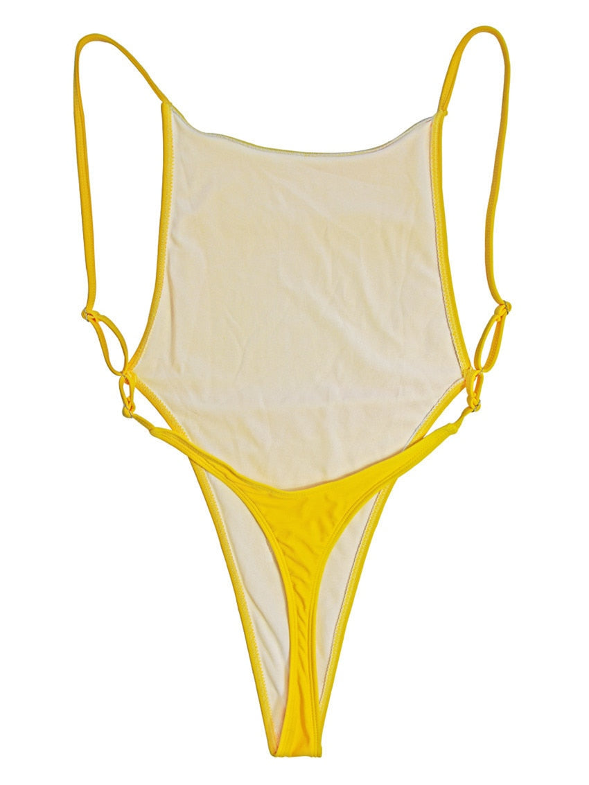 High Leg cut One Piece Swimsuit Thong Swimwear Trikini Backless Monokini Brazilian Bathing Suit The Clothing Company Sydney