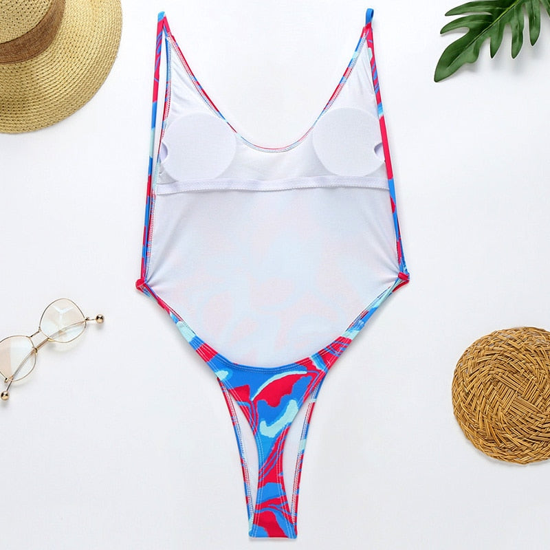 High Leg cut One Piece Swimsuit Thong Swimwear Trikini Backless Monokini Brazilian Bathing Suit The Clothing Company Sydney