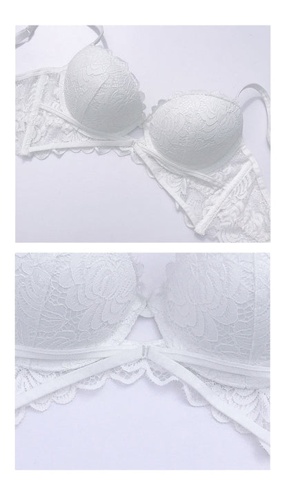 2 Piece Push Up Bra Deep V Brassiere Thick Cotton Women Underwear Lace Embroidered Lingerie Set The Clothing Company Sydney