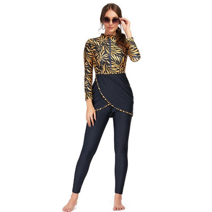 2 Piece Long sleeve solid black Swimwear Womens  Full Body Swimsuit The Clothing Company Sydney