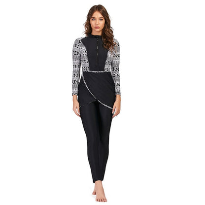 2 Piece Long sleeve solid black Swimwear Womens  Full Body Swimsuit The Clothing Company Sydney