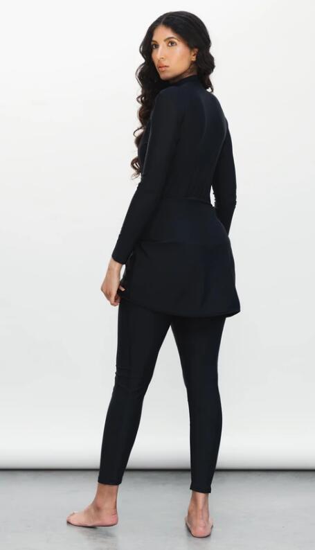 2 Piece Long sleeve solid black Swimwear Womens  Full Body Swimsuit The Clothing Company Sydney