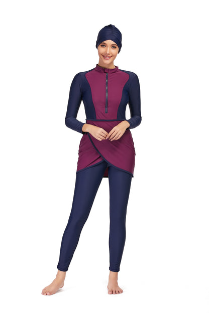 2 Piece Long sleeve solid black Swimwear Womens  Full Body Swimsuit The Clothing Company Sydney