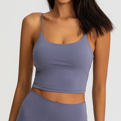 Buttery Soft Yoga Athletic Tank Top Spaghetti Straps Gym Fitness Crop Top Anti-sweat Push Up Workout Sports Bras The Clothing Company Sydney