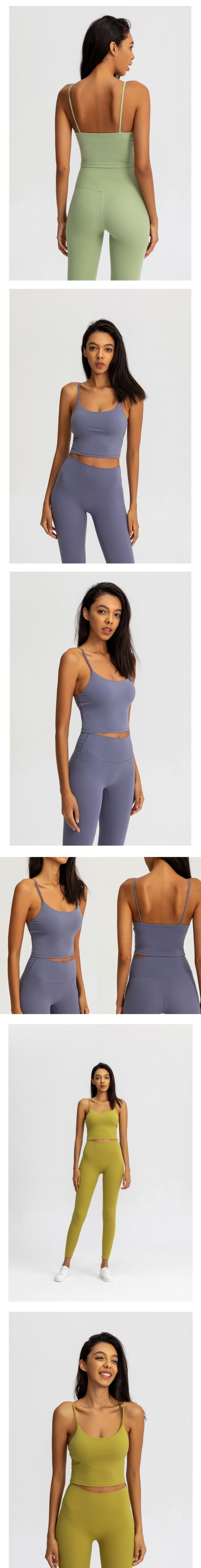 Buttery Soft Yoga Athletic Tank Top Spaghetti Straps Gym Fitness Crop Top Anti-sweat Push Up Workout Sports Bras The Clothing Company Sydney