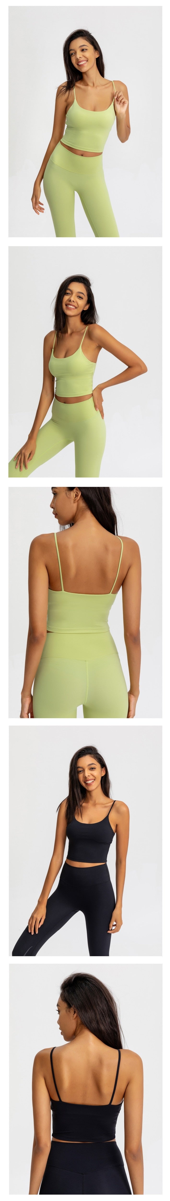 Buttery Soft Yoga Athletic Tank Top Spaghetti Straps Gym Fitness Crop Top Anti-sweat Push Up Workout Sports Bras The Clothing Company Sydney
