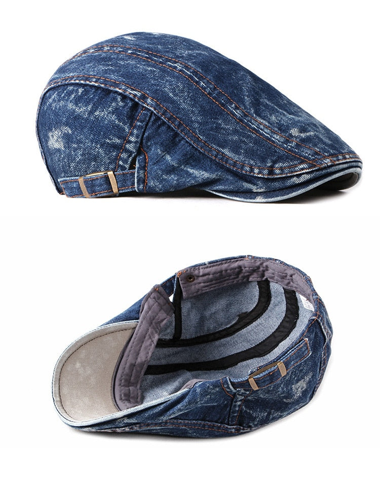 Casual Spring Summer Berets Hat Men Women Denim Newsboy Ivy Cotton Cap Duckbill Ivy Flat Cap The Clothing Company Sydney