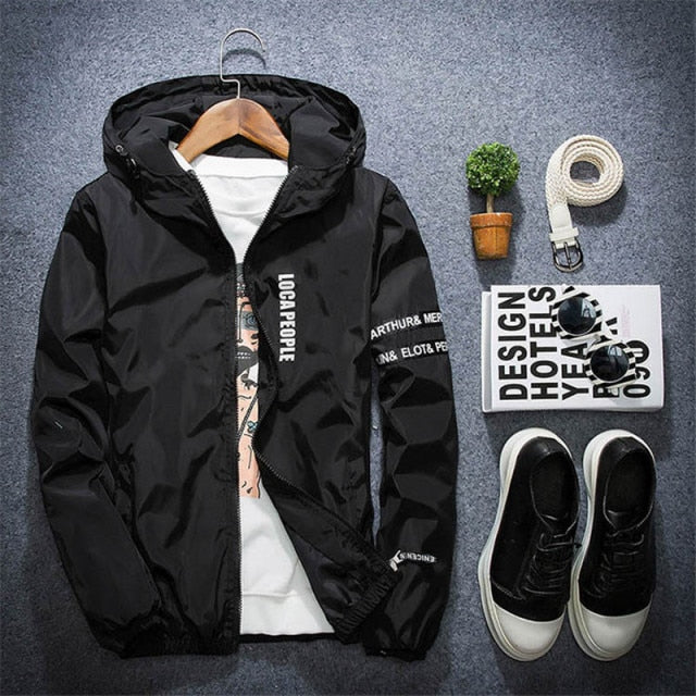 All Weather Casual Jacket Men Patchwork Slim Fit Hooded Coat Sportswear Zipper Thin Windbreaker Jackets The Clothing Company Sydney