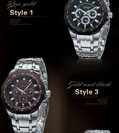 Luxury Casual Military Quartz Sports Wristwatch Full Steel Water Resistant Men's Watch The Clothing Company Sydney