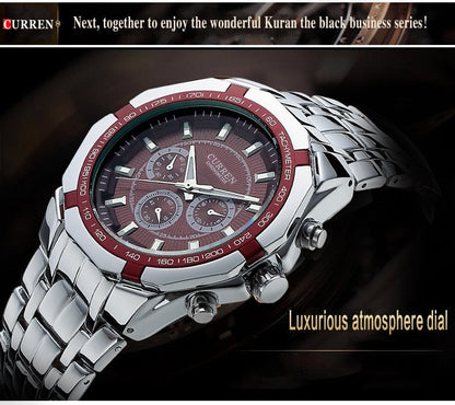 Luxury Casual Military Quartz Sports Wristwatch Full Steel Water Resistant Men's Watch The Clothing Company Sydney