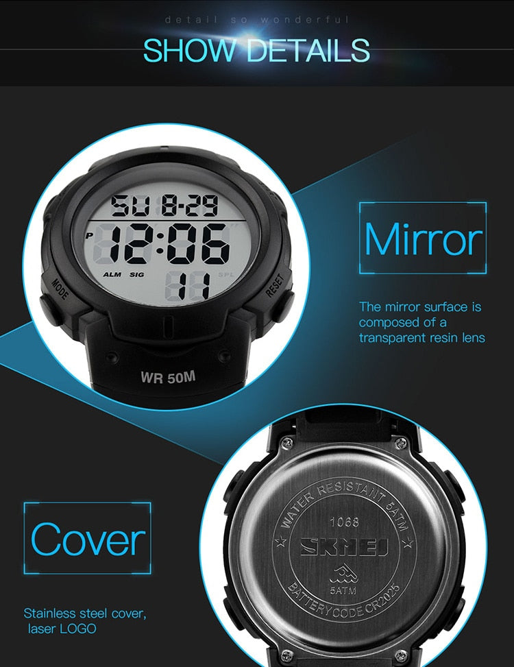 Men Ladies Sports Watches Chronos Countdown Watch Waterproof LED Digital Watch The Clothing Company Sydney