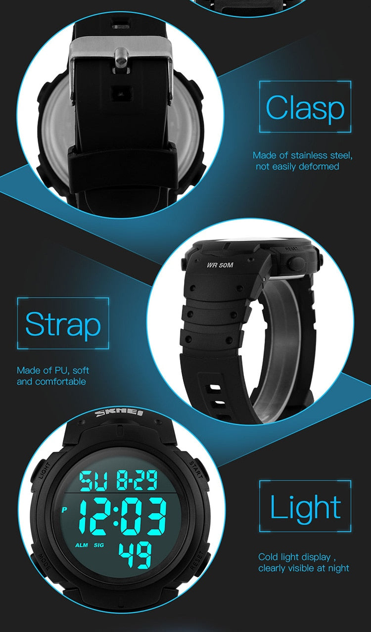 Men Ladies Sports Watches Chronos Countdown Watch Waterproof LED Digital Watch The Clothing Company Sydney