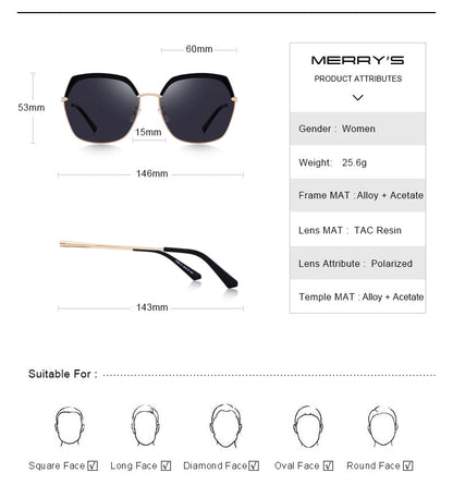 Women's Luxury Square Polarized Sunglasses Ladies Fashion Trending Sun glasses UV400 Protection The Clothing Company Sydney