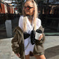 Faux Fur Coat Autumn Elegant Loose Thin Outwear Zipper Overcoat Teddy Jacket The Clothing Company Sydney