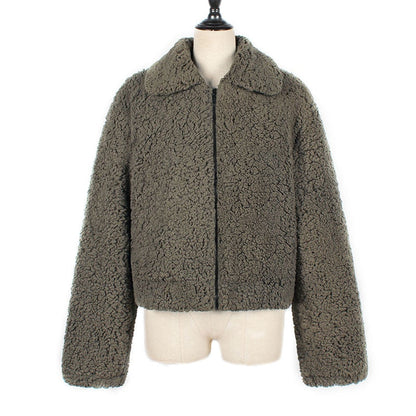 Faux Fur Coat Autumn Elegant Loose Thin Outwear Zipper Overcoat Teddy Jacket The Clothing Company Sydney