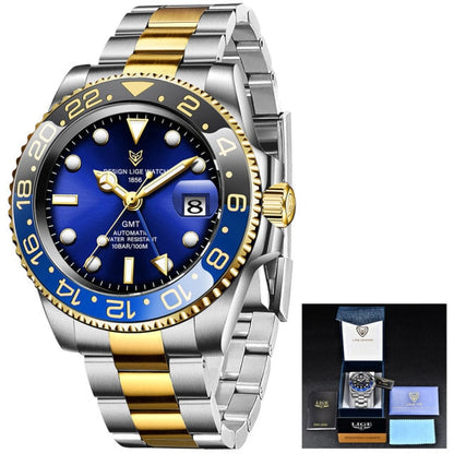 Designer Men's GMT Automatic Mechanical Ceramic Bezel 316L Stainless Steel 100ATM Clock Sapphire Glass Watch The Clothing Company Sydney