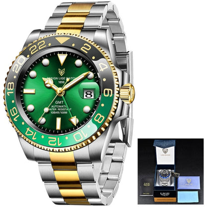Designer Men's GMT Automatic Mechanical Ceramic Bezel 316L Stainless Steel 100ATM Clock Sapphire Glass Watch The Clothing Company Sydney