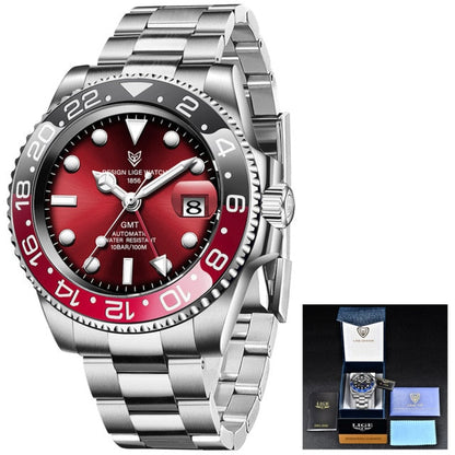 Designer Men's GMT Automatic Mechanical Ceramic Bezel 316L Stainless Steel 100ATM Clock Sapphire Glass Watch The Clothing Company Sydney