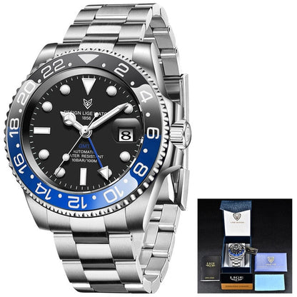 Designer Men's GMT Automatic Mechanical Ceramic Bezel 316L Stainless Steel 100ATM Clock Sapphire Glass Watch The Clothing Company Sydney